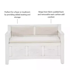 White and Beige Carlton Storage Bench