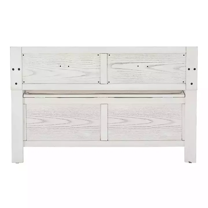 White and Beige Carlton Storage Bench