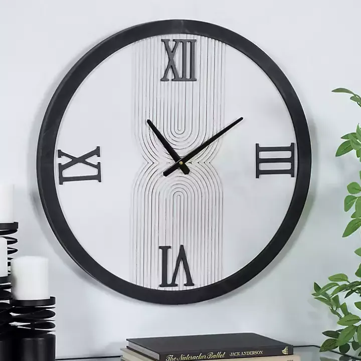 White and Black Modern Wall Clock