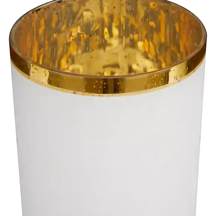 White and Golden Goblet 3-pc. Candle Holder Set
