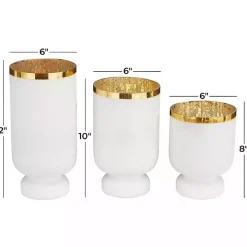 White and Golden Goblet 3-pc. Candle Holder Set