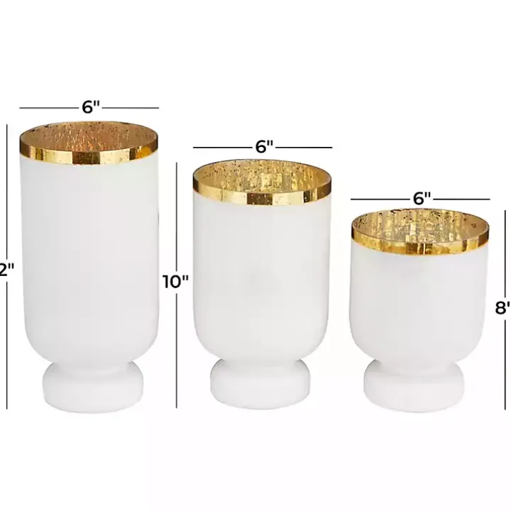 White and Golden Goblet 3-pc. Candle Holder Set