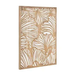 White and Rustic Wood Botanical Wall Plaque