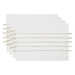 White and Stone Striped Placemats, Set of 4
