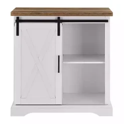 White Barn Door Cabinet