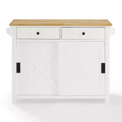 White Barn Door Kitchen Cart