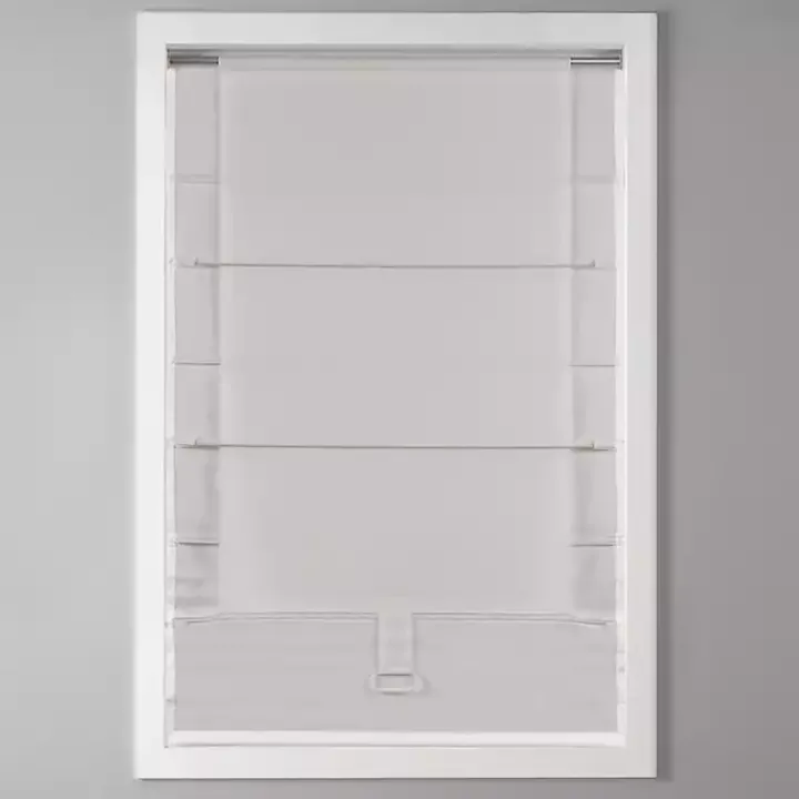White Basketweave Cordless Roman Shade, 31 in.