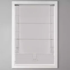 White Basketweave Cordless Roman Shade, 33 in.