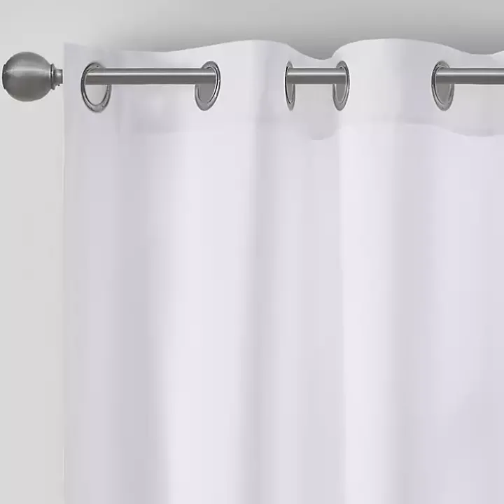 White Basketweave Curtain Panel Set, 84 in
