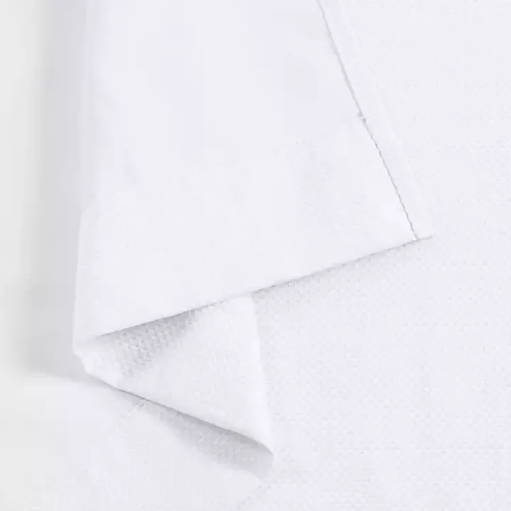 White Basketweave Curtain Panel Set, 84 in