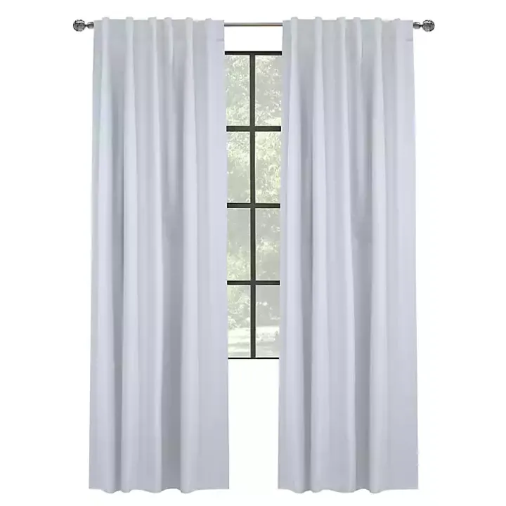 White Baxter Blackout Curtain Panel, 84 in.