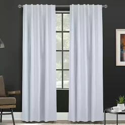 White Baxter Blackout Curtain Panel, 95 in.