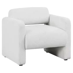 White Boucle Modern Accent Chair