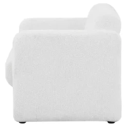 White Boucle Modern Accent Chair