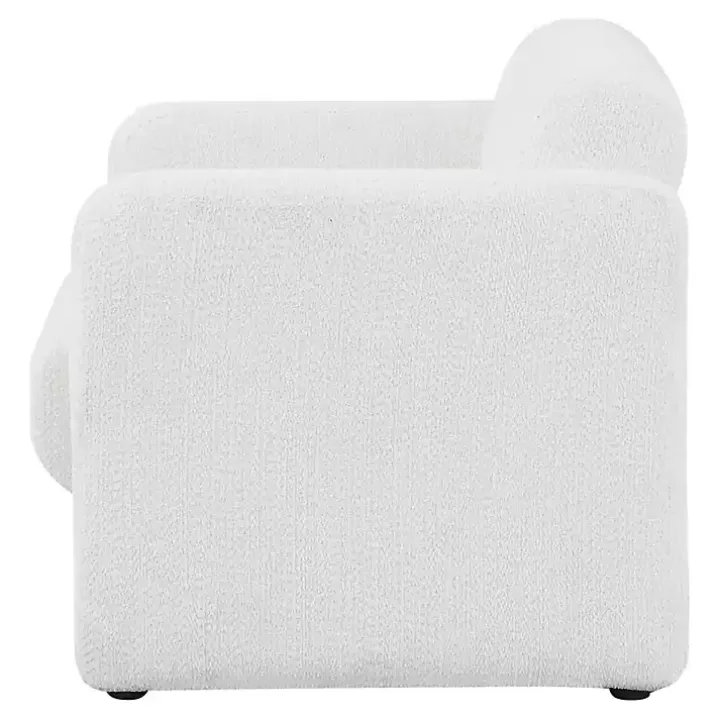 White Boucle Modern Accent Chair