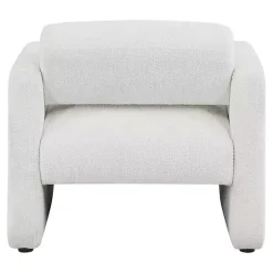 White Boucle Modern Accent Chair