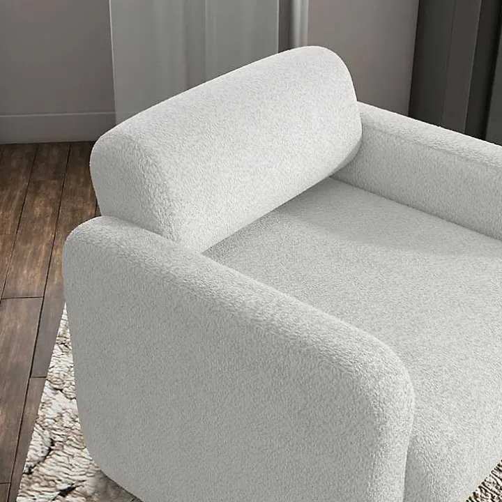 White Boucle Modern Accent Chair