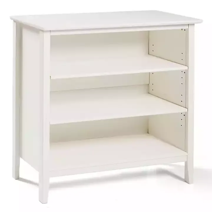 White Brazilian Pine Wood Short Bookshelf