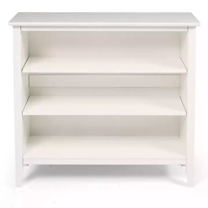 White Brazilian Pine Wood Short Bookshelf