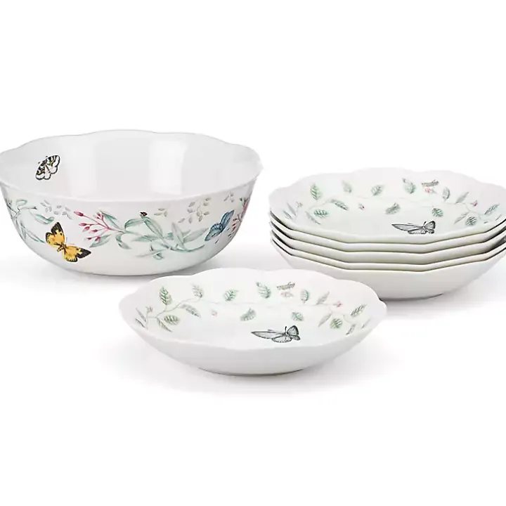 White Butterfly Meadow 7-pc. Bowl Set