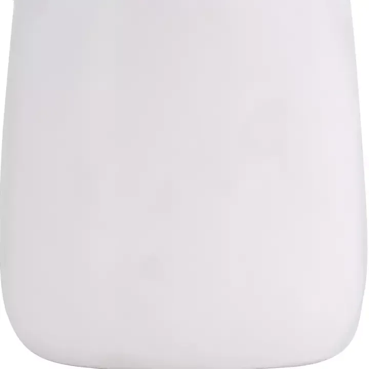 White Ceramic Jug Handles Vase, 10 in.