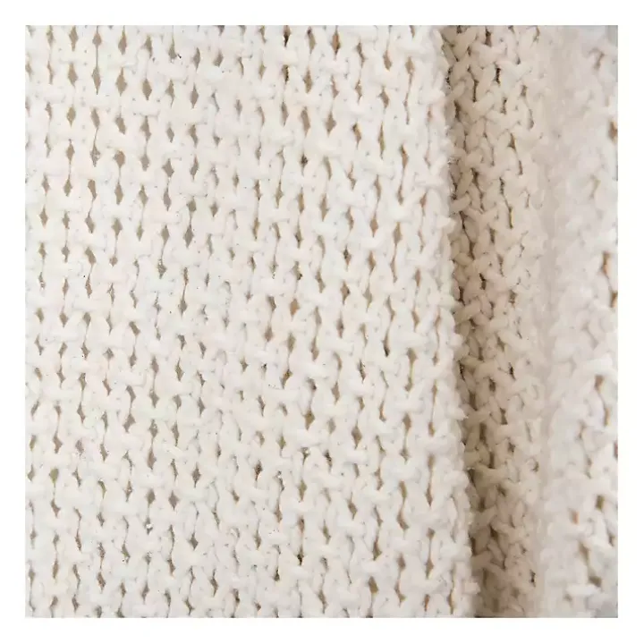 White Cotton Tassel Throw