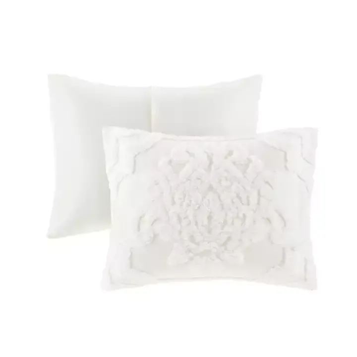 White Damask Full/Queen 3-pc. Comforter Set