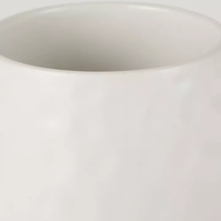 White Dimpled Bamboo Canisters, Set of 2