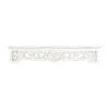 White Distressed Wood Carved Floral Shelf