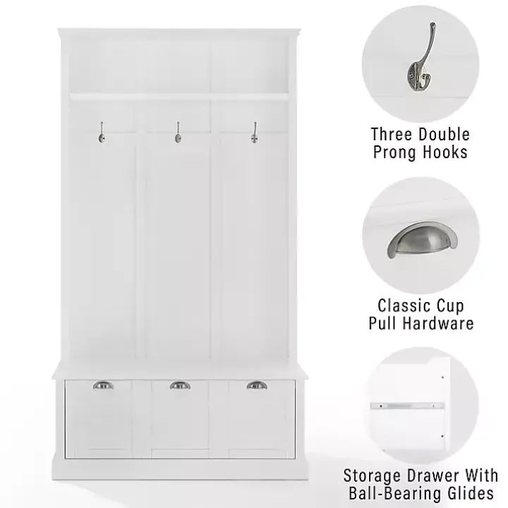 White Ellison Hall Tree with Storage Bench