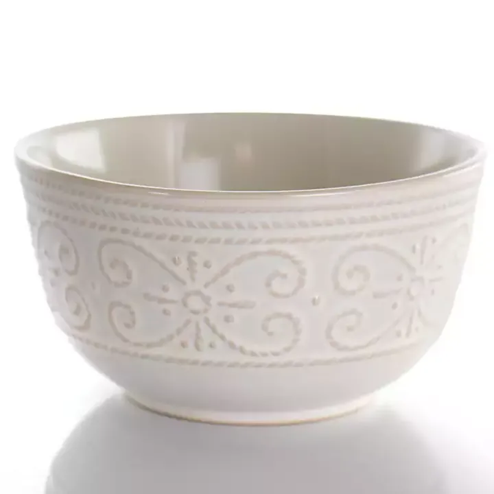 White Embossed Scalloped 16-pc. Dinnerware Set