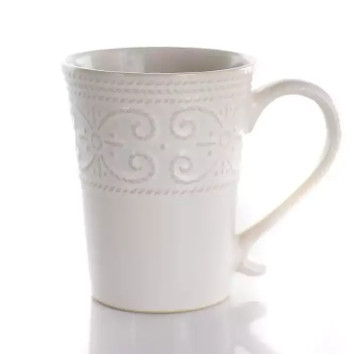 White Embossed Scalloped 16-pc. Dinnerware Set