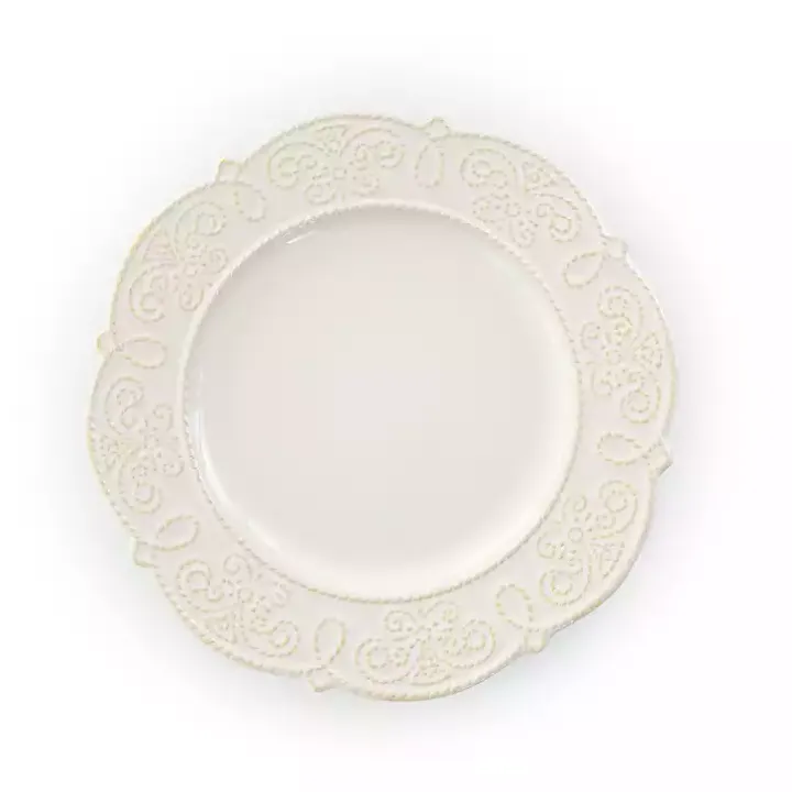 White Embossed Scalloped 16-pc. Dinnerware Set