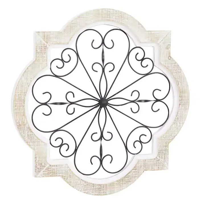 White Farmhouse Abstract Wall Plaque