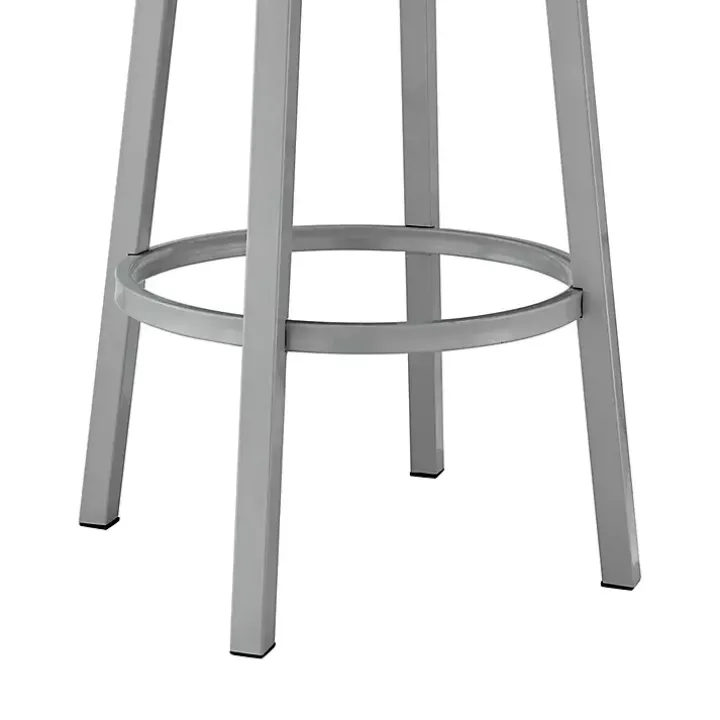 White Faux Leather Lorin Swivel Counter Stool