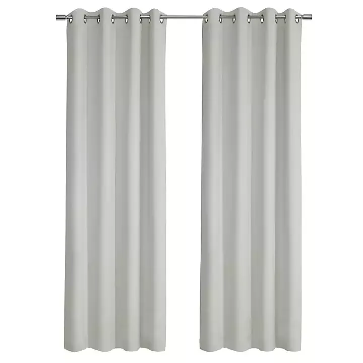 White Faux Suede Blackout Curtain Panel, 108 in.