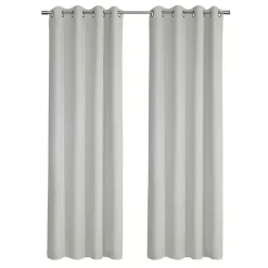 White Faux Suede Blackout Curtain Panel, 84 in.