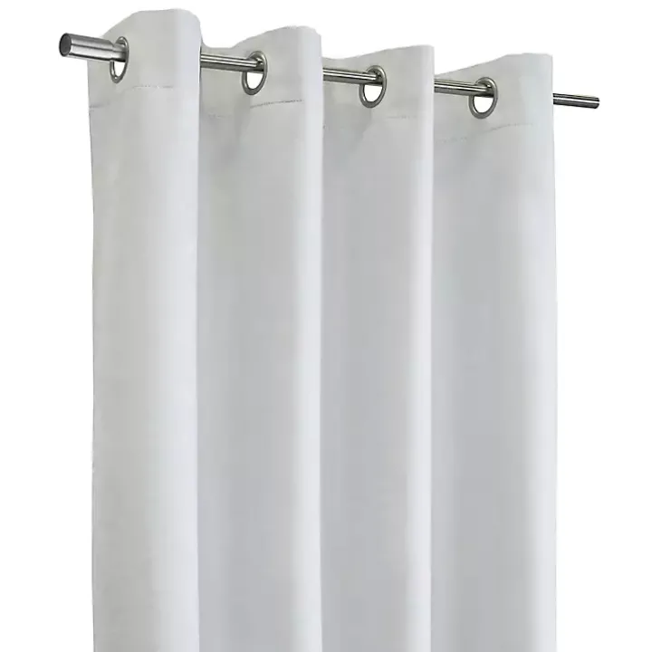 White Faux Suede Blackout Curtain Panel, 95 in.