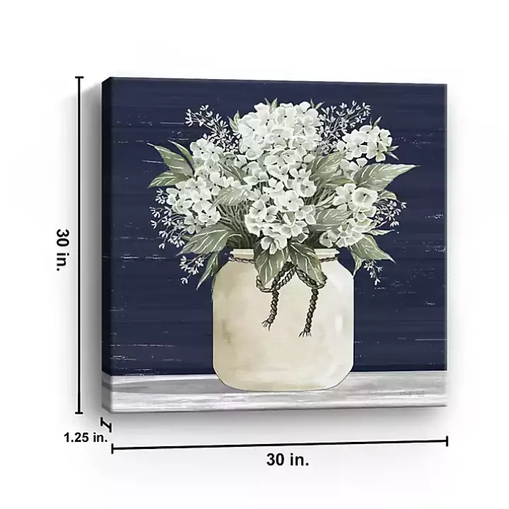 White Flowers II Giclee Canvas Print, 30x30 in.