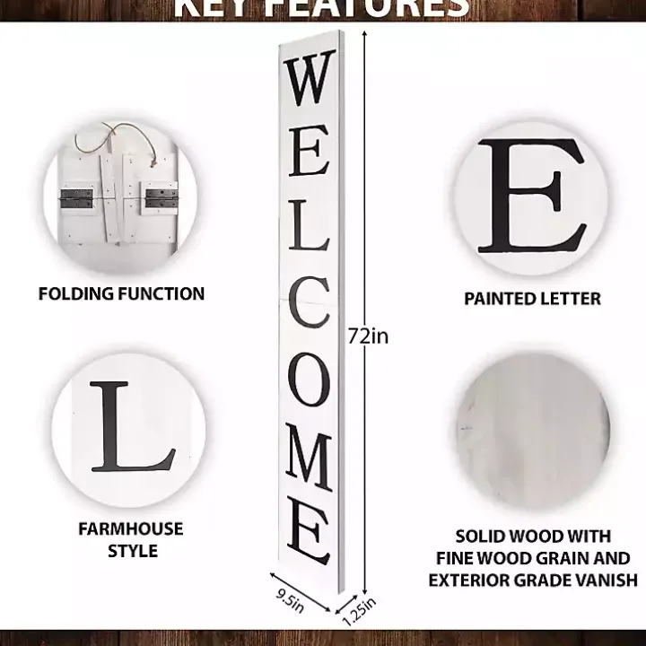 White Foldable Welcome Porch Board