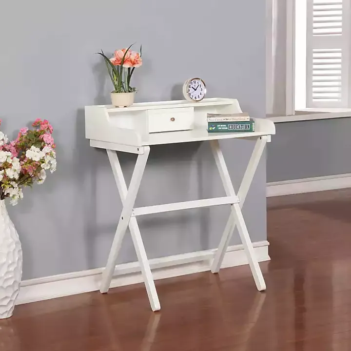 White Folding Caty Desk