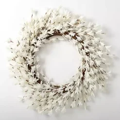 White Forsythia Flowers Wreath