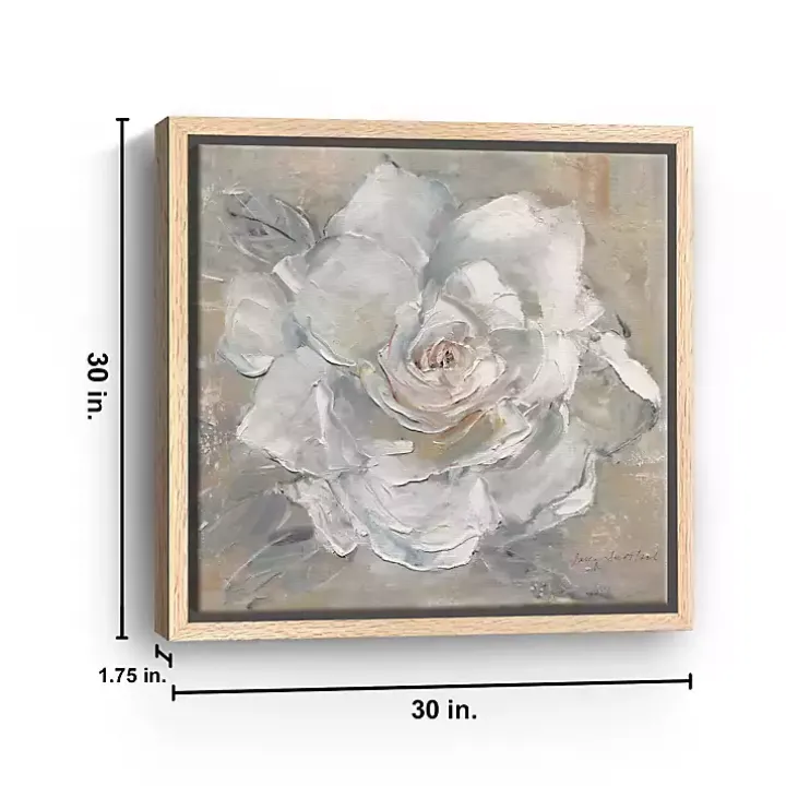 White Gardenia Flower Framed Canvas Art Print