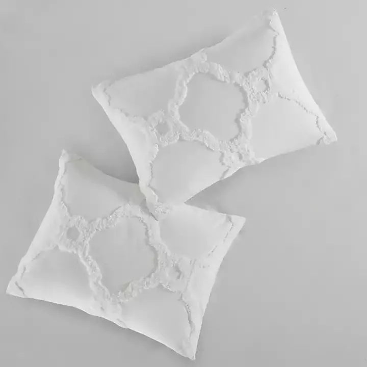 White Geometric California King 3-pc Comforter Set