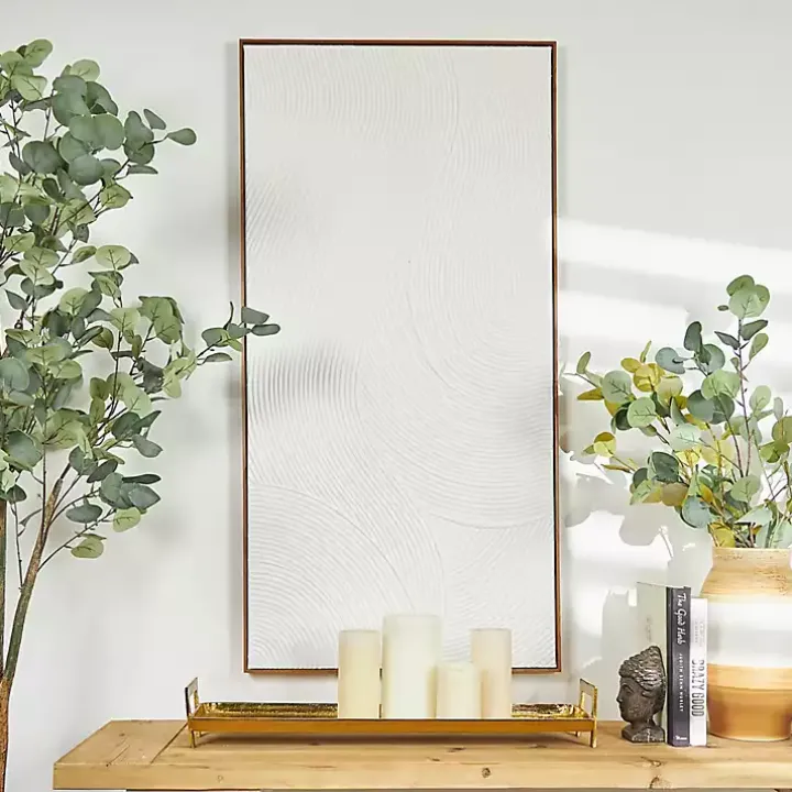 White Geometric Dimensional Canvas Art Print