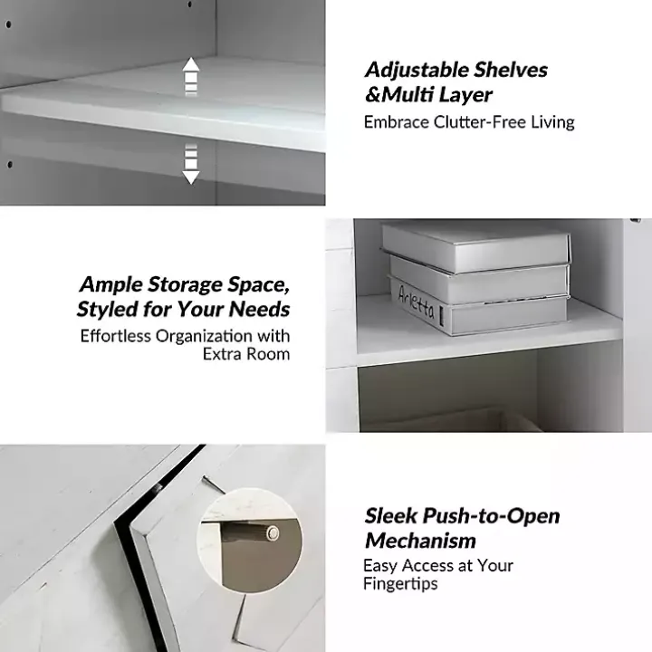 White Geometric Mabel 2-Door Cabinet