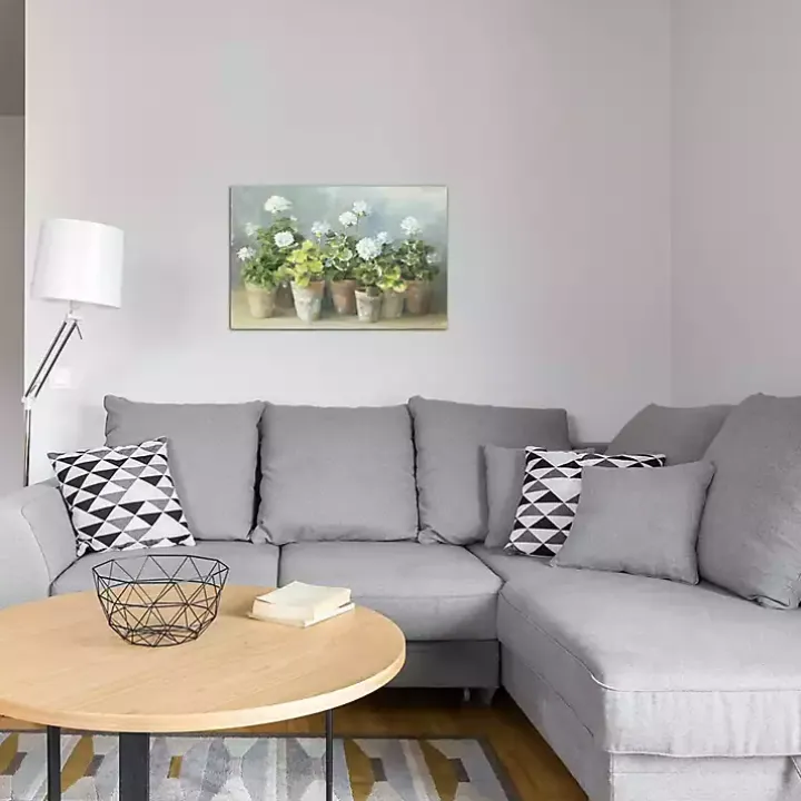 White Geraniums Canvas Art Print, 40x26 in.