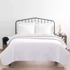 White Herringbone Quilted 3-pc. King Coverlet Set