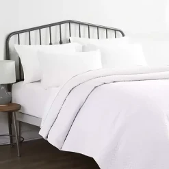 White Herringbone Quilted 3-pc. King Coverlet Set