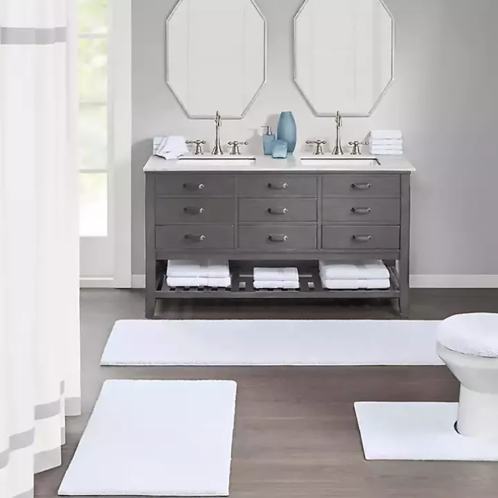 White High Pile Marshmallow Bath Mat, 30 in.